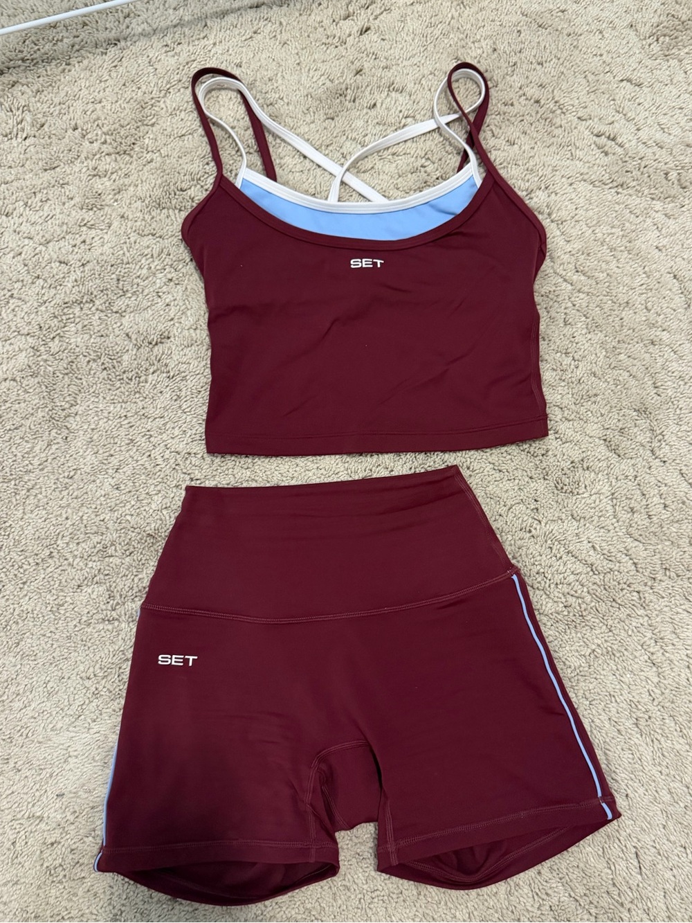 Aeraline Breathe Cross cami and pipe shorts